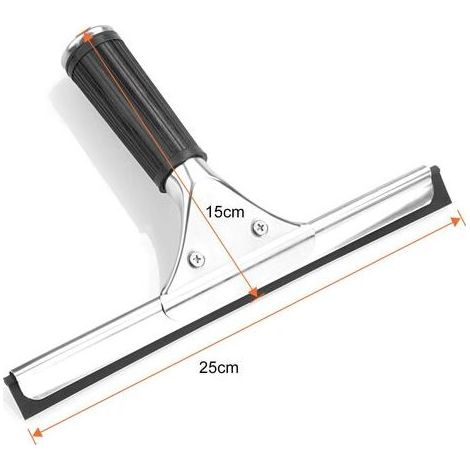 RHG Raclette Vitres Professionnelle en Acier Inoxydable avec Lame de 25 cm pour Cuisine,Fentre,Salle de Bain,Voiture (1/4)