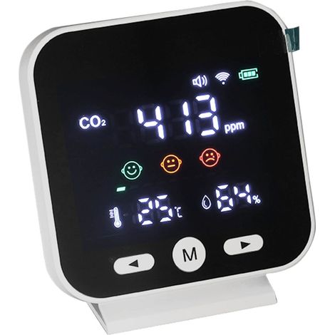 Moniteur de qualité de l'air intelligent blanc avec écran LCD, Wi-Fi, détecteur de CO2, de température et d'humidité pour Tuya (1/5)