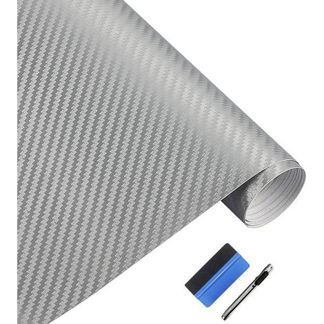 3D Carbonfolie silber 5x900cm blasenfrei mit Werkzeug (1/5)
