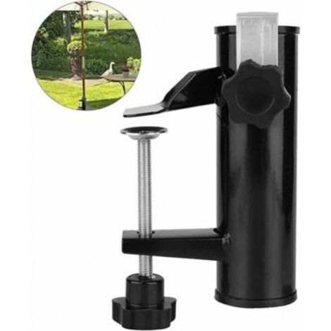 Soporte para sombrilla Soporte de sujeción para balcón Accesorios para sombrillas de mesa Fijación para sombrillas de balcón, terraza o mesa - balcón con mástil de hasta Ø 16-38 mm (1/5)