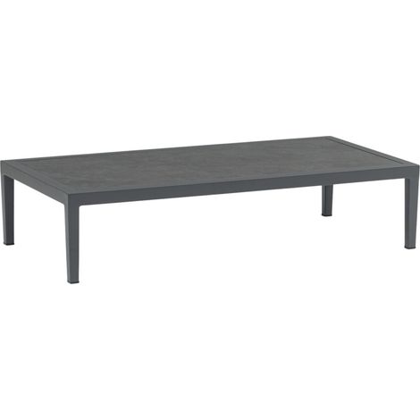 ESCONDIDO - salotto con struttura in alluminio antracite e corda in pvc, tavolino effetto pietra (1/4)