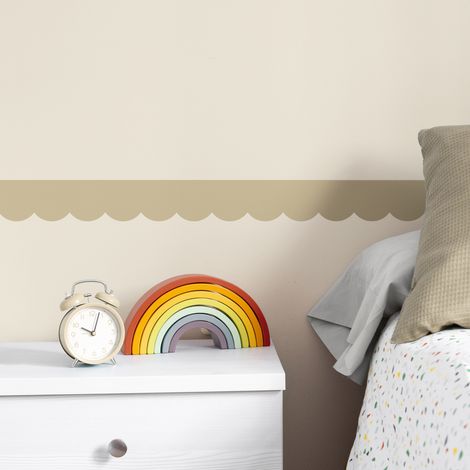 Frise décorative adhésive, festonnée beige, feston, 9 cm X 300 cm (1/5)