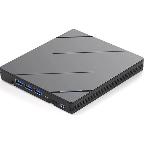 Lecteur DVD portable 7 en 1 avec lecteur CD/DVD externe, graveur USB 3.0 et Type-C, compatible avec les PC de bureau Windows. (1/5)