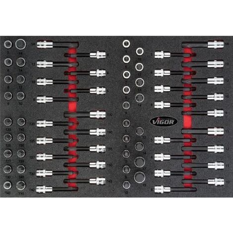 Juego de herramientas Vigor V4753 bicolor 69 piezas 7 kg