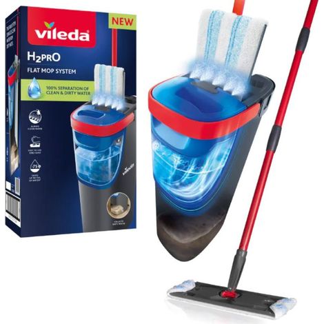 Vileda H2PRO sistema mopa roja doble compartimento (1/3)