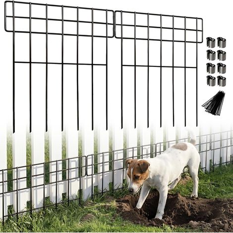 10 Pack Decorative Metal Animal Garden Barrier Height 43 cm x Width 33 cm, Total Length 10.8 feet (3.3 m), Garden Fence without Digging to Delimit (1/5)
