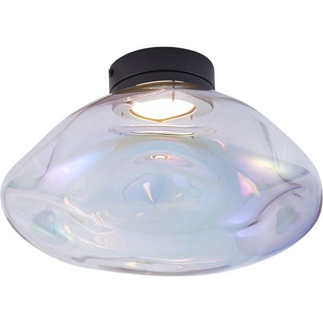 QAZQA Design Ceiling Lamp Black with Rainbow Glass - Gemma