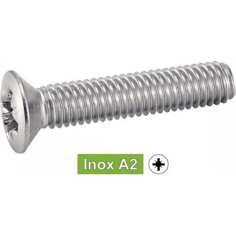 200 Vis à Métaux Tête Fraisée Bombée Pozidriv 5 x 20 mm - DIN 966 - ISO7047 - NFE25-120 - UNI 7689 - Inox A2 - D-Work (1/3)