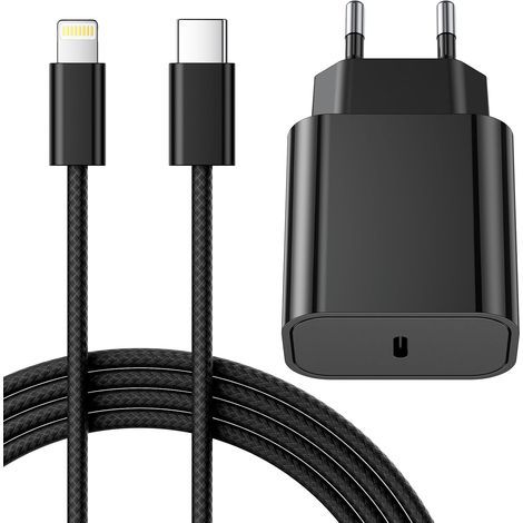 25W Fast Charger for iPhone and 2M Cable, [MFi Certified] Fast Charger for iPhone 14/14 Plus/14 Pro/14 Pro Max/13/12/11/SE/Mini/X/XS/XR SE 8 7 6, USB C Plug and 2M Mains Cable C-to Lightning (1/5)