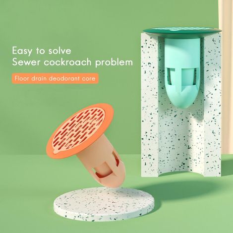 Bouchon anti-odeurs pour canalisation de salle de bain (1 pièce), couvercle anti-odeurs pour égout, bouchon, dispositif anti-odeurs et anti-insectes, blanc (1/5)