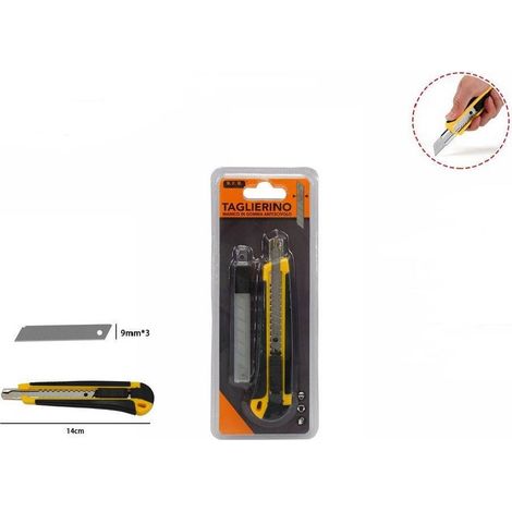 Trade Shop - CUTTER CUTTER MIT LOCK LOCK BLADE GUIDE 9MM RUTSCHFESTER GUMMIGRIFF 71073 - (1/2)