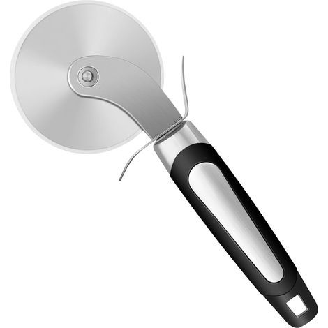 Pizza cutter with stainless steel blade for cutting crusts, pies and more, black (1/5)