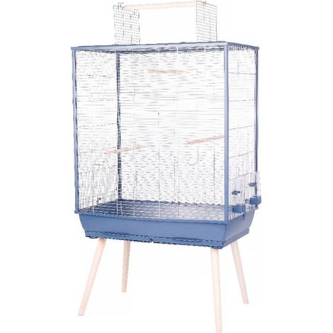 ZOLUX Jaula elevada con rejilla para pájaros Néolife - Para periquito, cacatúa, canario - 81 x 48 x 152 cm - Néolife - Azul