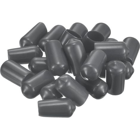 50Pcs Embout Caoutchouc 4.5mm(3/16") ID Cache Vis Cache-Boulons Ronds en PVC Vinyle pour Tubes de Vis, Protecteurs de Filetage Gris Foncé (1/5)