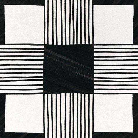 Aelle - Carrelage sol / mur effet ciment 20x20 cm CAPRICE DÉCO CLOTH B&W - Vendu par boîte de 1 m² (1/3)