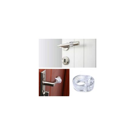 Protectores de manijas de puerta, paquete de 10, topes para manijas de puerta, protectores para manijas de puerta, protectores transparentes para manijas de puertas y ventanas - Crezuo
