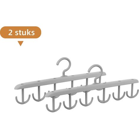 Cintre 2 pièces - Ondulé - Crochet multifonctionnel pour la maison et les étudiants - Séchage du linge - Sans coutures - Gris (1/5)
