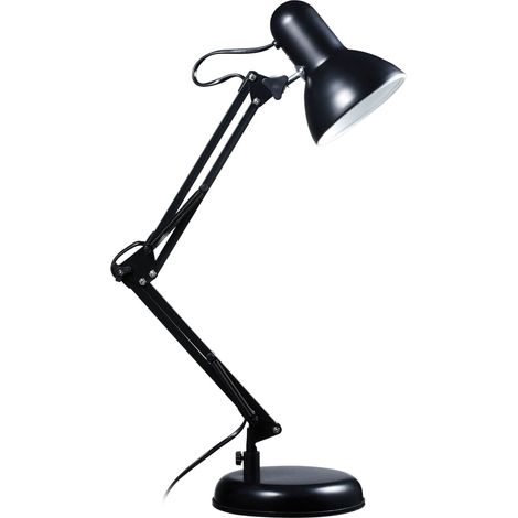 Interiors by Premier Comtemporary Black Desk Lamp, Modern And Timeless Design Bedside Table Light, Sleek Lamp On Livingroom Table (1/4)