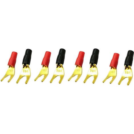 Adaptateur en forme de fourche plaqué or, 8 pièces/4 paires de fiches bananes de type « Y » et « U ». (1/5)