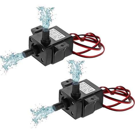 Deux mini pompes submersibles/centrifuges sans balais 12 V CC 4,8 W, diamètre de sortie d'eau : 8,5 mm (1/5)