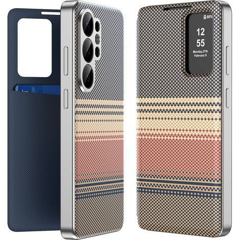 Samsung Galaxy S26 Ultra Hülle, Kartenfach mit Sichtfenster, Braun (1/5)