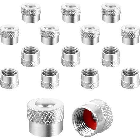 16 Pcs Bouchon Valve Pneu, Capuchon Pneu Voiture Bouchon de Valve Capuchon de Valve Auto Bouchon de Valve Voiture Capuchon de Valve pour Voitures, SUV, Vélos, Camions, Motos (Argent (1/4)