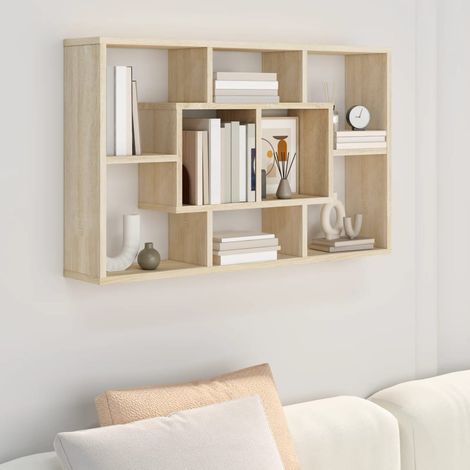 vidaXL Mensola a Muro Rovere Sonoma 85x16x52,5 cm in Legno Multistrato