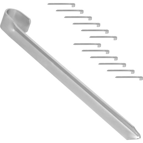 KOTARBAU® Lot de 12 Ancrage au Sol - Acier Galvanisé - 430 mm - Argent - Piquet Ancrage - Piquet de Fixation - Piquets de Tente - Fixation Trampoline au Sol (1/5)