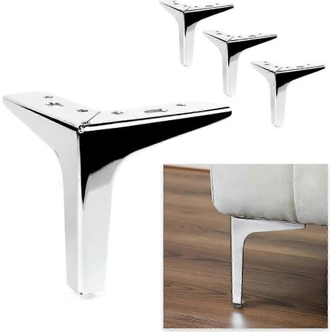 Le modèle Siena est doté de 4 embouts de pieds et de 16 vis, mesure 33 cm de haut et est compatible avec les canapés, les meubles, les armoires et les fauteuils. Fabriqué en métal, il arbore un design (1/5)