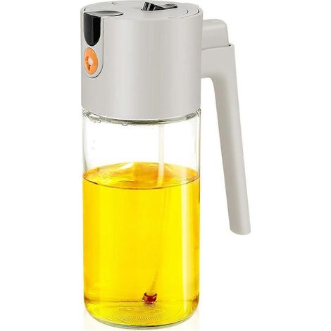 2-in-1-Flasche für Speiseöl und Olivenöl, 600 ml (21 oz) Glas-Sprühflasche mit gleichmäßiger und einstellbarer Dosierung. (1/5)