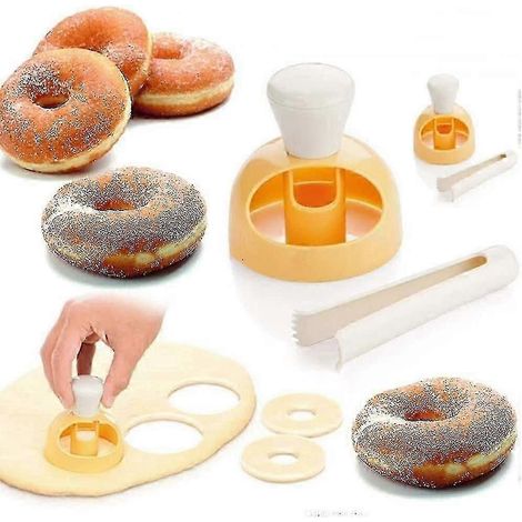 2er-Pack Donut-Ausstecher-Set, 7,6 cm (3 Zoll) runder Keksausstecher zum Backen von Donuts, Formmacher aus Kunststoff zum Eintauchen (1/4)