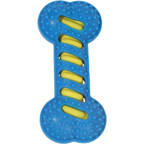 Pet jouet avec Sound Biting jouet à macher avec Particles Massage Gums Clean Tartar Jouet pour chien Durable TPR interactif jouet – Bleu (1/5)