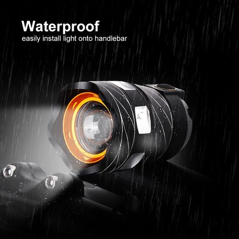 Phare de Vélo USB Rechargeable, Lumière Avant Étanche pour Guidon, Lampe de Sécurité pour Cyclisme (1/5)