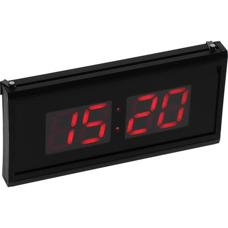 Horloge murale numérique avec calendrier, grand écran, horloge électrique de bureau pour la maison ou le bureau, prise 100-220 V. (1/5)