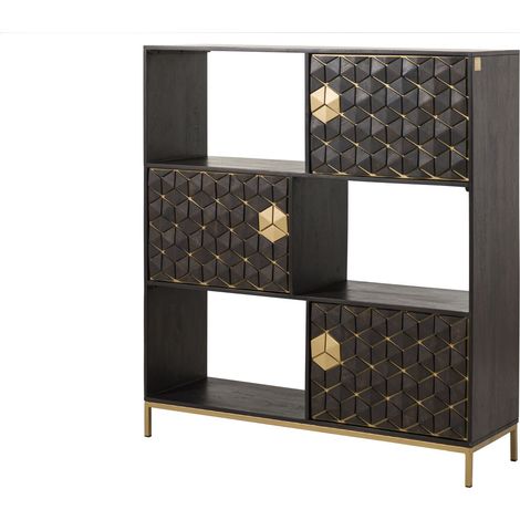 Regal Mango 130x40x142,5 grau geölt DIAMOND 119 (1/3)