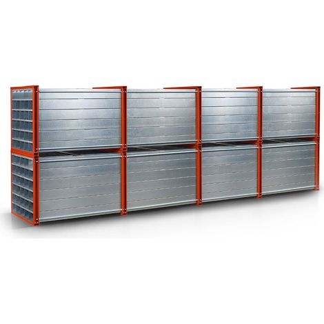 RR Industrietechnik Wabenregal RWR-128/6 6000x1000x1000mm mit 128 Fächern RAL 2004 Reinorange
