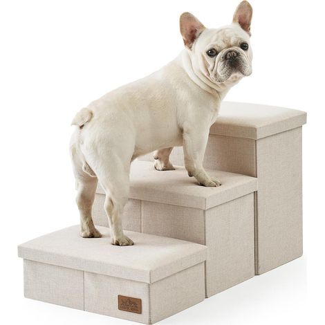 Dreistufige Hundetreppe, faltbar mit Aufbewahrungsmöglichkeit, strapazierfähiges Material, rutschfest, für Sofa, Bett, Auto (1/5)