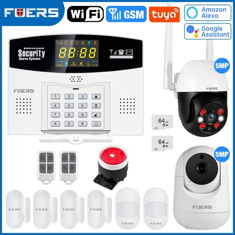 (Pack 6) Système d'alarme antivol Wi-Fi GSM pour maison connectée avec écran LCD couleur (1/5)