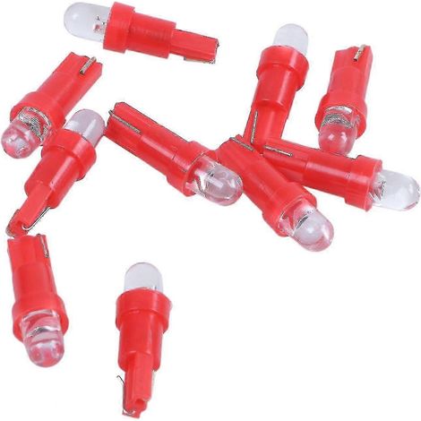 10 LED rouges T5 12V compatibles avec l'éclairage du tableau de bord de voiture (1/5)