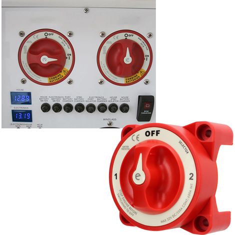 350A Batterietrennschalter für Wohnmobile/Yachten 11001 OFF-1-2 3-Positionen, 3-poliger Trennschalter mit beleuchteter Funktion (YC102061-RD11001) (1/5)