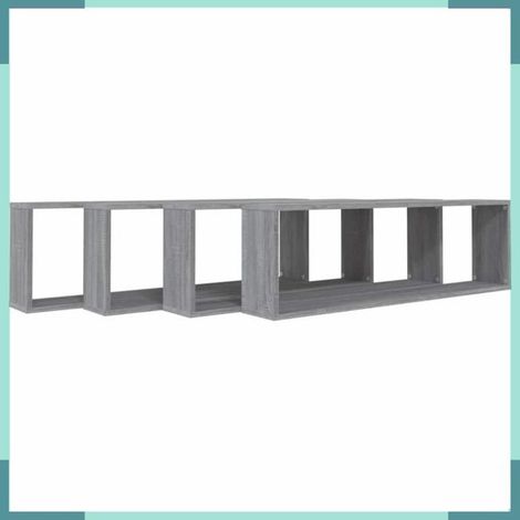 Étagère murale - Sonoma gris - 100 x 15 x 30 cm - Lot de 4 - Bois d'ingénierie (1/5)