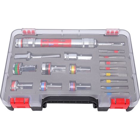 Set de douilles et embouts tournevis avec barres d'extension pour perceuse et visseuse, acier allié, 8-19 mm, pour installation maison et réparation meuble (1/5)