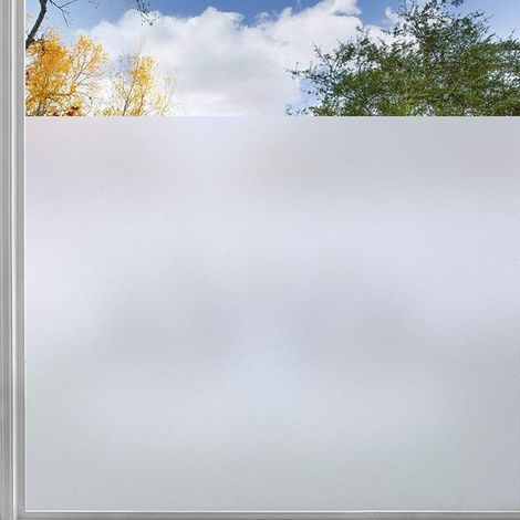 Film pour vitres, 44,5 x 200 cm, opaque, protection UV, réutilisable, antistatique, dépoli, pour bureau, salle de bain, chambre, cuisine, 44,5 x 200 (1/5)