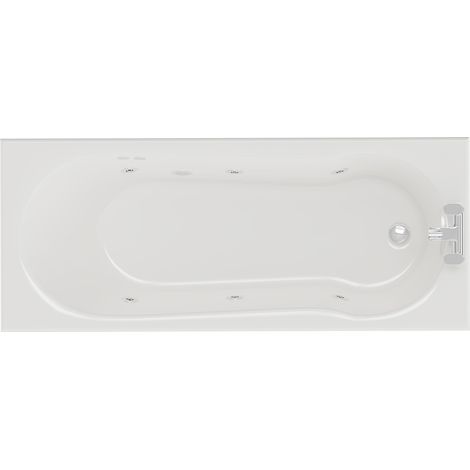 Wholesale Domestic Keyhole 1700mm x 800mm 6 Jet Chrome Flat Jet Single Ended Whirlpool Shower Bath (1/5)