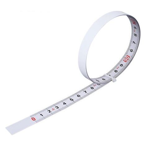 Mètre ruban auto-adhésif St Positive 1 m/largeur 13 mm, couleur acier inoxydable, idéal pour établi, table, machine, plan de travail, comptoir