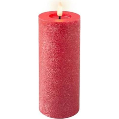 Bougie en cire LED - - Ø7x19cm - Rouge - Intérieur - Contemporain (1/2)