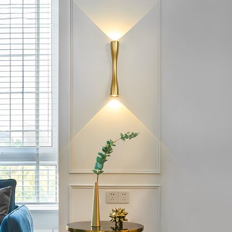 Applique LED d'intérieur et d'extérieur, applique murale créative en métal en forme de trompette, 24 cm, 3000 K, idéale pour les cours. (1/5)