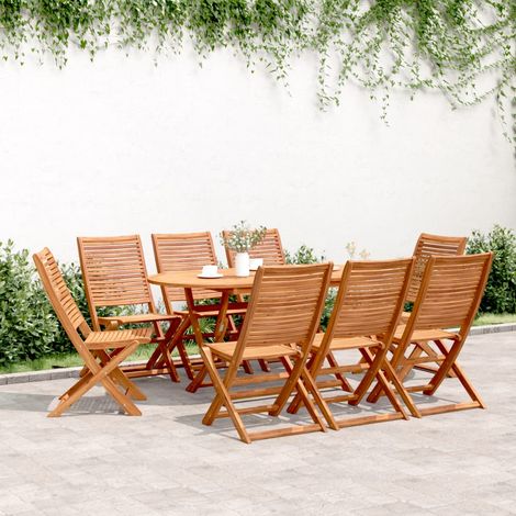 vidaXL Sedie da Giardino Pieghevoli 8 pz Legno Massello di Acacia (1/5)