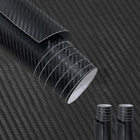 3D Carbon Folie Schwarz 150x30cm Selbstklebend für Auto & Oberflächen (1/5)