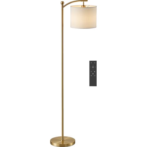 Lampadaire - HOMCOM- dimmable 2 températures de couleur - télécommande, minuterie de 60 minutes, 160 cm - doré (1/5)